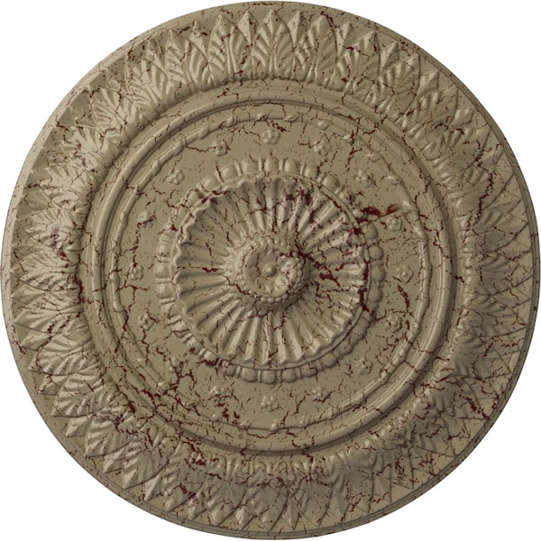 Ekena Millwork Christopher Ceiling Medallion, Hand-Painted Gobi Desert Crackle, 26 5/8"OD x 2 1/4"P CM26CSGDC - main